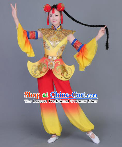 Chinese Traditional Classical Dance Fan Dance Costume Folk Dance Yangko Clothing for Women