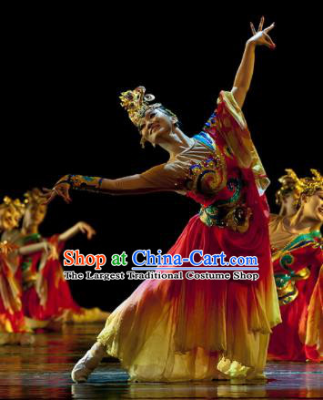 Chinese Traditional Classical Dance Costume Folk Dance Clothing for Women