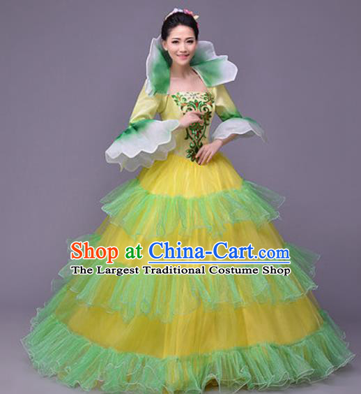 Professional Modern Dance Compere Veil Dress Opening Dance Stage Performance Costume for Women