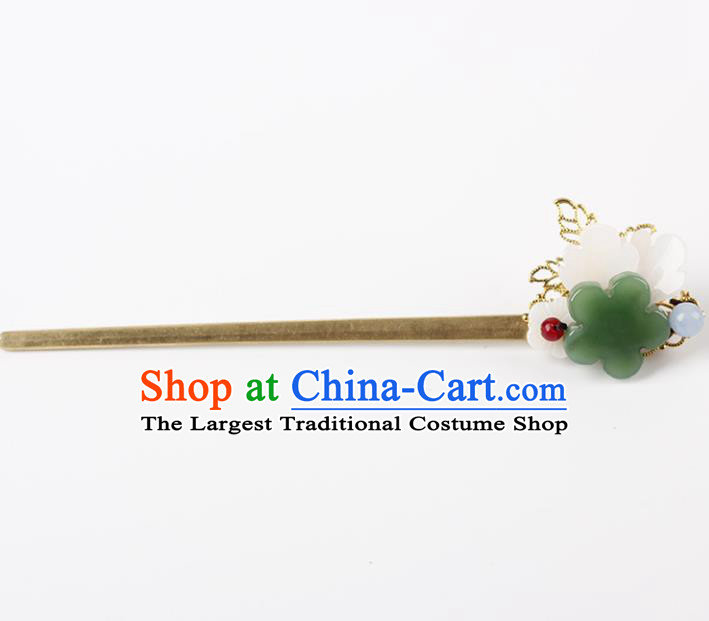 Chinese Ancient Hanfu Hair Accessories Traditional Jade Hairpins for Women