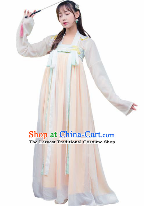 Ancient Chinese Tang Dynasty Historical Costumes Palace Lady Hanfu Dress for Women