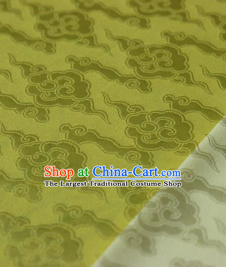 Asian Chinese Traditional Pattern Fabric Ancient Hanfu Golden Brocade Silk Fabric Drapery Material