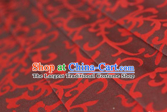 Asian Chinese Traditional Pattern Fabric Ancient Hanfu Jacquard Weave Red Brocade Silk Fabric Drapery Material