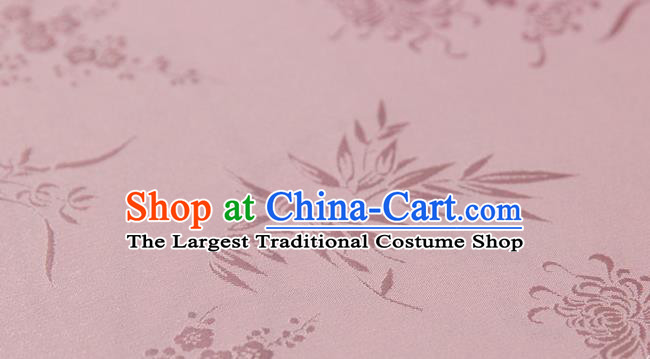 Asian Chinese Traditional Pattern Pink Silk Fabric Ancient Hanfu Jacquard Brocade Fabric Drapery Material