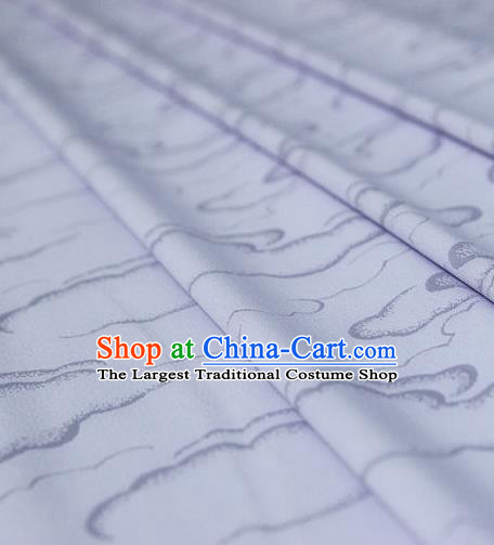 Asian Chinese Traditional Pattern Lilac Silk Fabric Ancient Hanfu Brocade Fabric Drapery Material