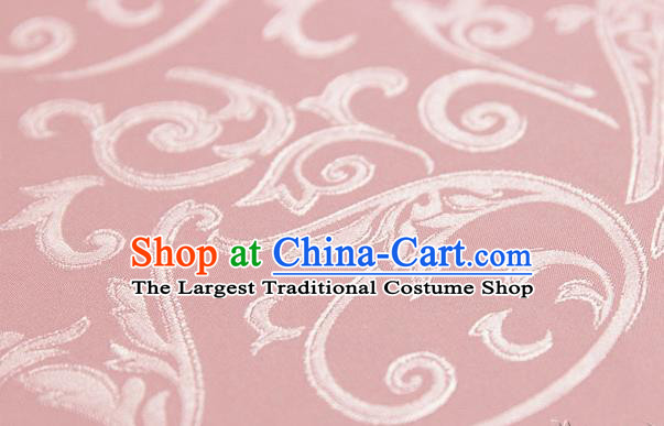 Asian Chinese Traditional Jacquard Silk Fabric Ancient Hanfu Pink Brocade Fabric Drapery Material