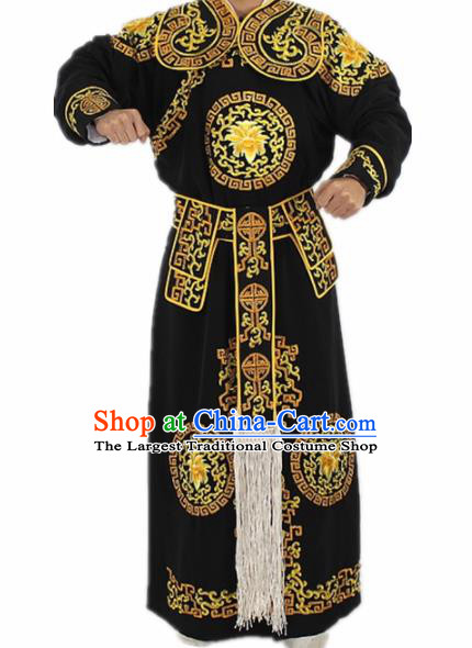 Chinese Traditional Peking Opera Takefu Black Costumes Ancient Swordsman Clothing for Men