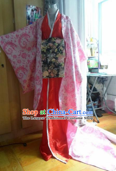 Traditional Chinese Han Dynasty Classical Dance Costumes Ancient Imperial Consort Red Hanfu Dress for Women