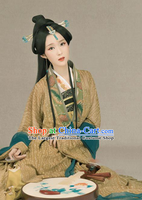 Traditional Chinese Ancient Tang Dynasty Queen Costumes and Headpiece for Women