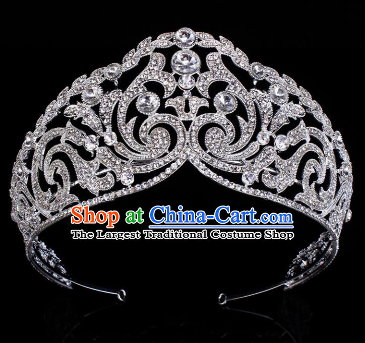 Top Grade Baroque Crystal Royal Crown Bride Retro Wedding Hair Accessories for Women