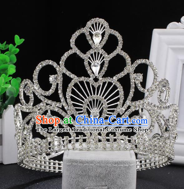 Top Grade Wedding Bride Rhinestone Hair Accessories Baroque Princess Retro Crystal Royal Crown for Women