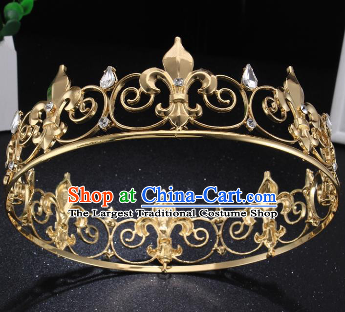 Top Grade Golden Royal Crown Baroque Princess Retro Wedding Bride Hair Accessories for Women