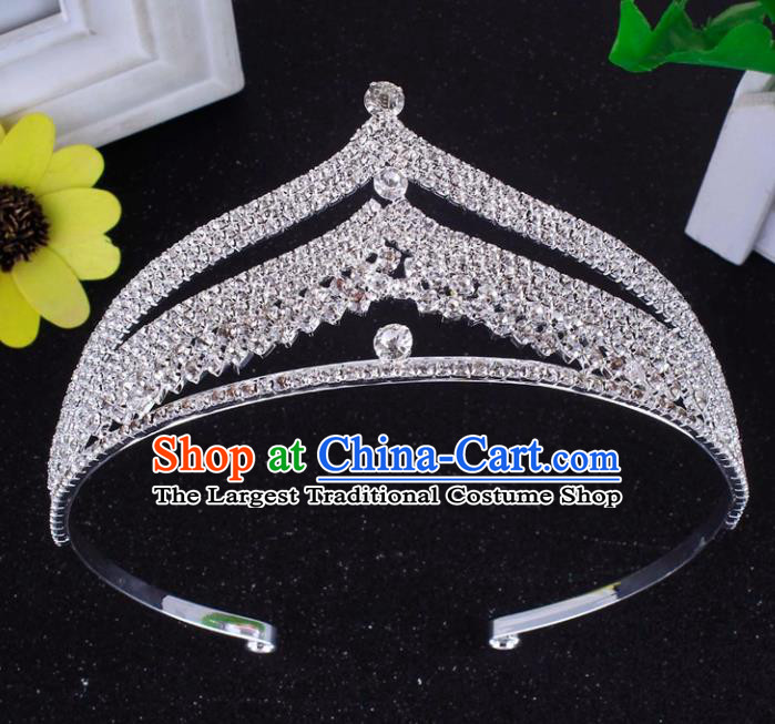 Top Grade Baroque Style Rhinestone Royal Crown Bride Retro Wedding Hair Accessories for Women