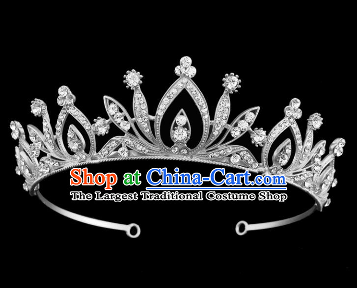 Top Grade Baroque Court Princess Argent Crystal Hair Clasp Bride Wedding Hair Jewelry Accessories for Women