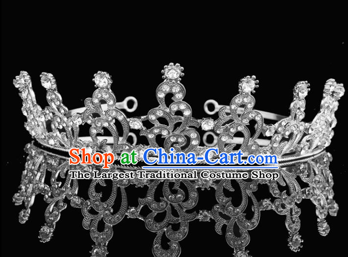 Top Grade Baroque Court Princess Zircon Argent Hair Clasp Bride Wedding Hair Jewelry Accessories for Women