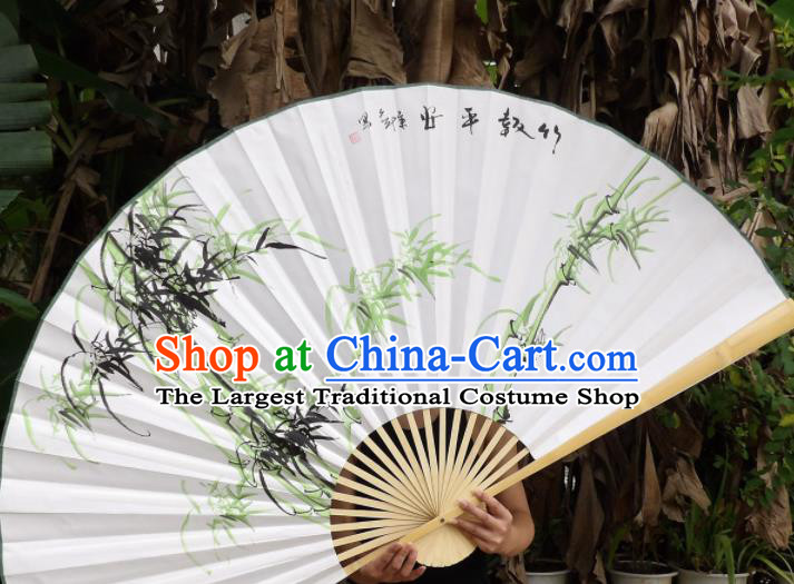 Chinese Traditional Paper Fans Decoration Crafts Handmade Printing Bamboo Wood Frame Folding Fans