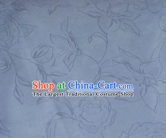 Asian Chinese Traditional Blue Suede Fabric Chinese Costume Fabric Material