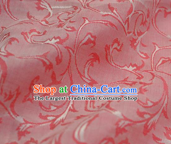 Asian Chinese Traditional Pattern Design Pink Brocade Fabric Chinese Costume Silk Fabric Material