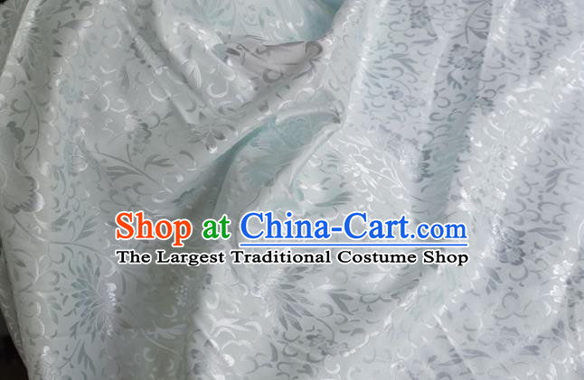 Asian Chinese Fabric Traditional Pattern Design White Brocade Fabric Chinese Costume Silk Fabric Material