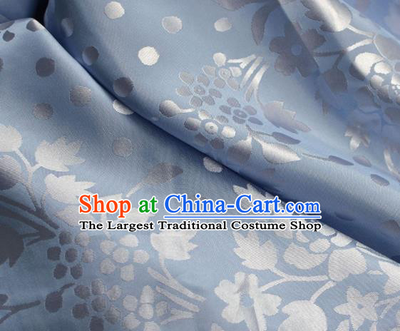 Asian Chinese Fabric Traditional Pattern Design Blue Brocade Fabric Chinese Costume Silk Fabric Material