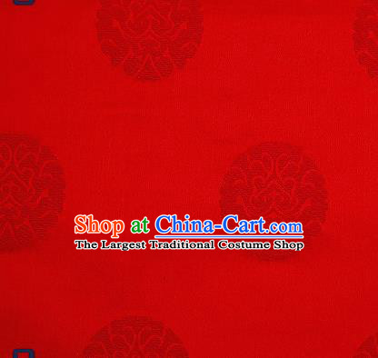 Traditional Chinese Brocade Drapery Classical Pattern Design Red Satin Qipao Silk Fabric Material