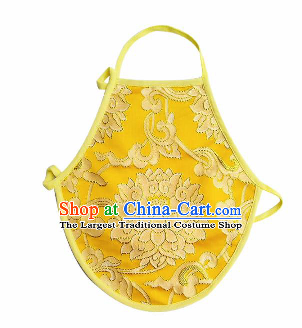 Chinese Classical Brocade Bellyband Traditional Baby Embroidered Lotus Yellow Silk Stomachers for Kids