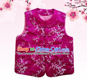 Chinese Classical Brocade Vest Traditional Baby Embroidered Cotton-Padded Waistcoat for Kids