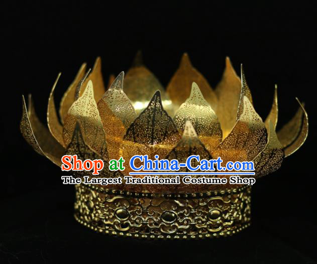 Chinese Traditional Handmade Hair Accessories Ancient Lotus Hair Crown Hairpins for Women