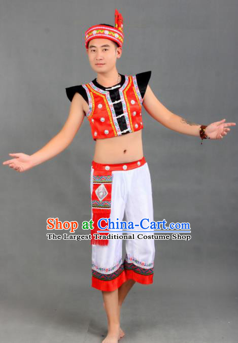 Chinese Traditional Dai Ethnic Costumes Dai Nationality Folk Dance Clothing for Men