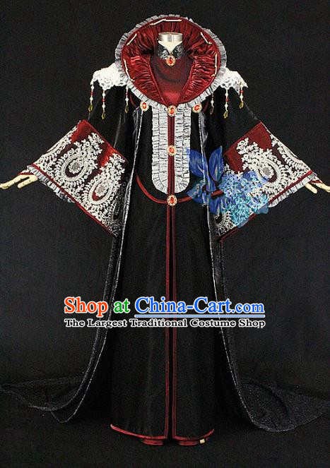 Asian Chinese Cosplay Swordsman Costumes Ancient Royal Highness Clothing for Men