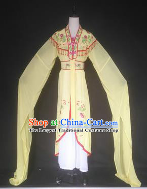 Chinese Traditional Peking Opera Costumes Ancient Court Maid Yellow Dress for Adults