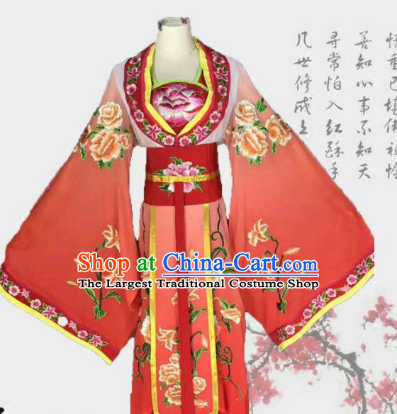 Chinese Traditional Peking Opera Actress Costumes Ancient Palace Princess Red Dress for Adults