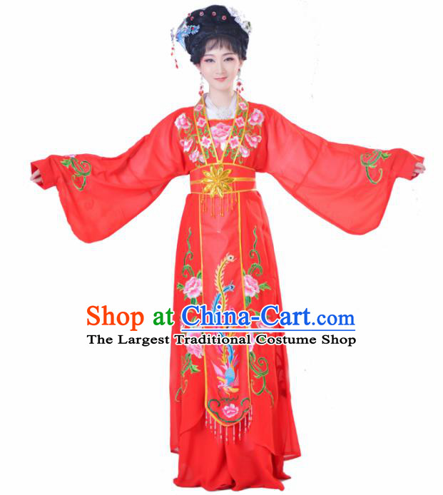 Chinese Traditional Peking Opera Actress Costumes Ancient Nobility Lady Red Dress for Adults