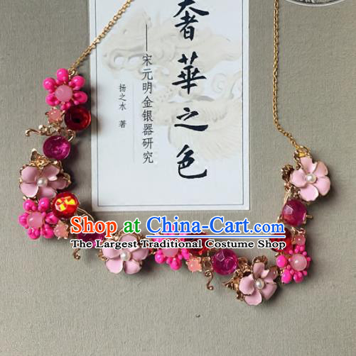 Chinese Ancient Hanfu Jewelry Accessories Traditional Flowers Necklace for Women