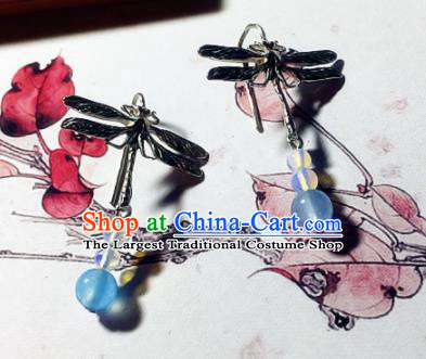 Chinese Ancient Hanfu Jewelry Accessories Traditional Dragonfly Earrings for Women