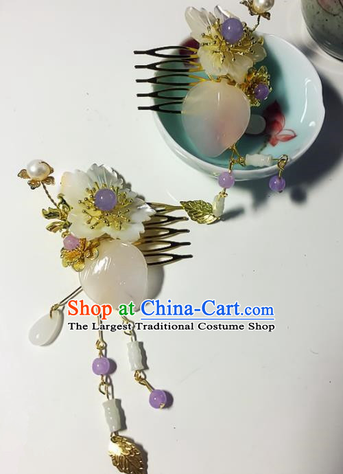 Chinese Handmade Ancient Tassel Hair Comb Palace Hair Accessories Hanfu Hairpins for Women