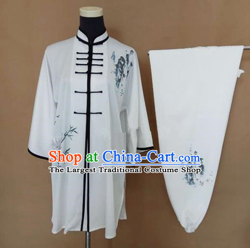 Chinese Traditional Martial Arts Printing Bamboo Costumes Tai Chi Tai Ji Training Clothing for Adults