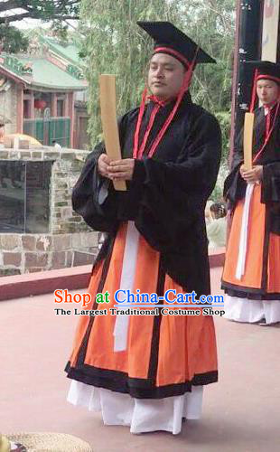 Chinese Ancient Wedding Costumes Han Dynasty Minister Clothing and Hat for Men