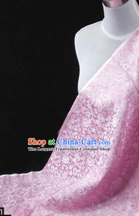 Asian Chinese Traditional Tang Suit Fabric Pink Brocade Silk Material Classical Plum Blossom Pattern Design Drapery