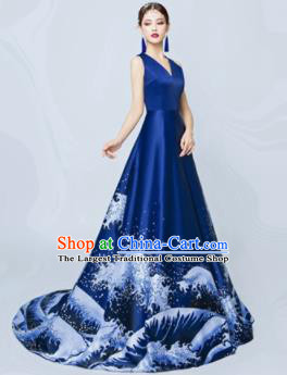 Top Performance Catwalks Costumes Wedding Navy Full Dress for Women