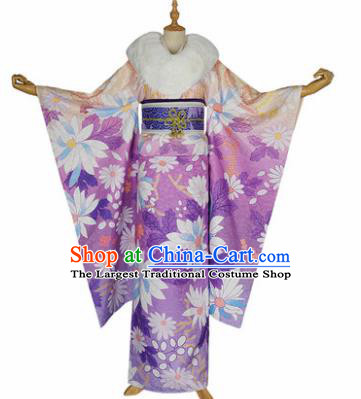 Japanese Traditional Courtesan Furisode Kimono Costumes Ancient Cosplay Geisha Yukata Clothing for Women