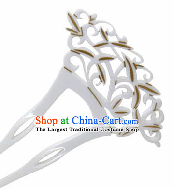 Japanese Traditional Courtesan White Hairpins Ancient Geisha Kimono Hair Accessories for Women