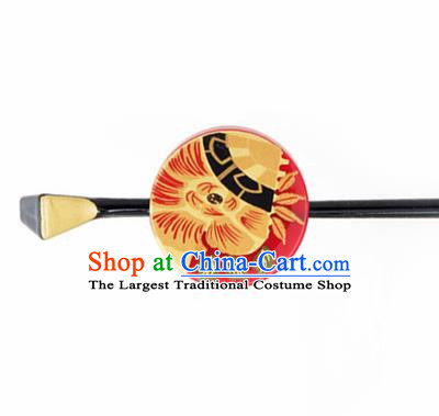 Japanese Traditional Courtesan Red Hairpins Ancient Geisha Kimono Hair Accessories for Women