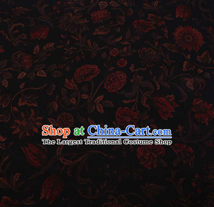 Chinese Traditional Cheongsam Crepe Satin Plain Palace Pattern Silk Fabric Chinese Fabric Asian Material