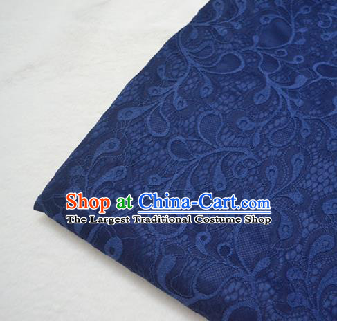 Chinese Royal Navy Brocade Palace Pattern Traditional Silk Fabric Chinese Fabric Asian Material