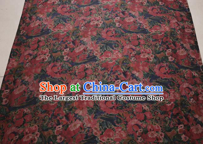 Traditional Chinese Gambiered Guangdong Gauze Satin Plain Classical Pattern Cheongsam Silk Drapery