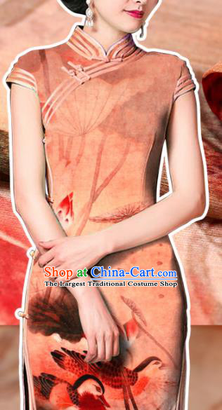 Chinese Traditional Gambiered Guangdong Gauze Fabric Palace Pattern Satin Plain Cheongsam Silk Drapery