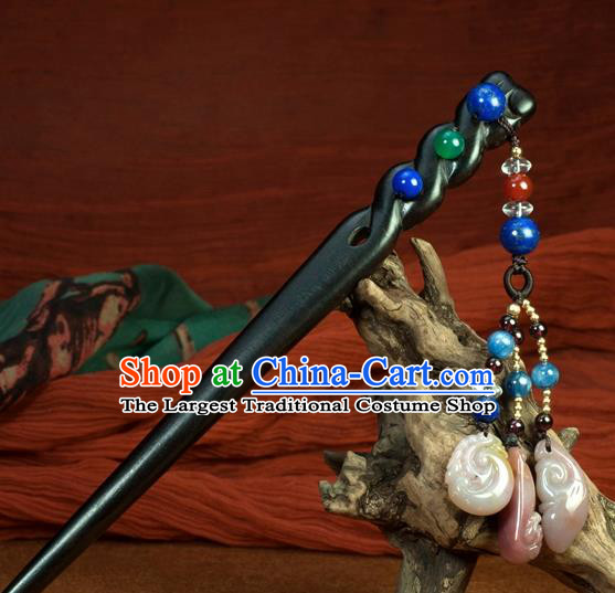 Chinese Traditional Hanfu Jade Tassel Hair Clip Hair Accessories Ancient Classical Hairpins for Women