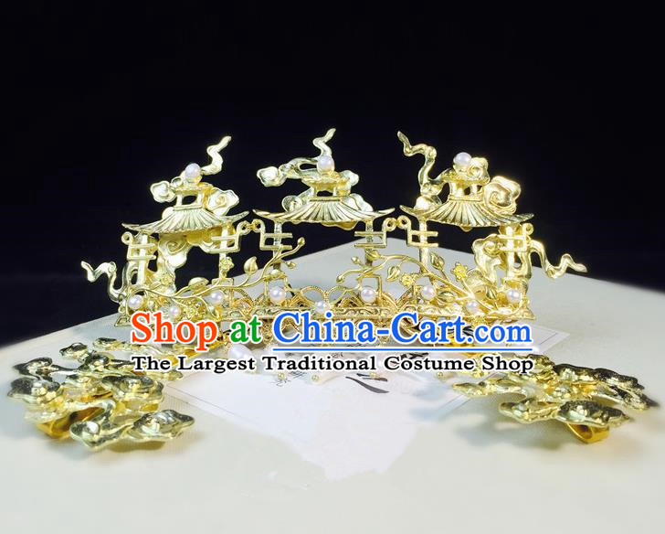 Chinese Classical Hairpins Hair Accessories Traditional Ancient Hanfu Hair Crown for Women