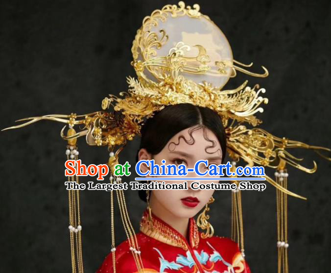 Chinese Traditional Palace Queen Phoenix Coronet Ancient Bride Wedding Hair Accessories Hairpins for Women